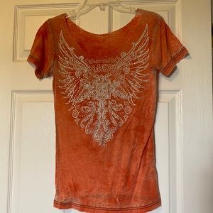 Affliction fitted burnout tee size S